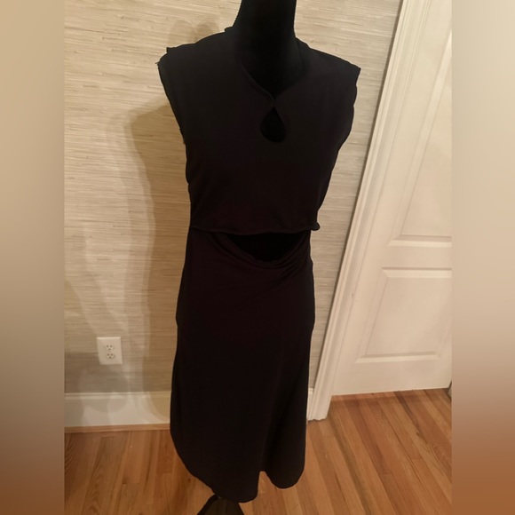 Peek-a-boo black open peek stomach Lycra dress size 4 - Picture 2 of 4